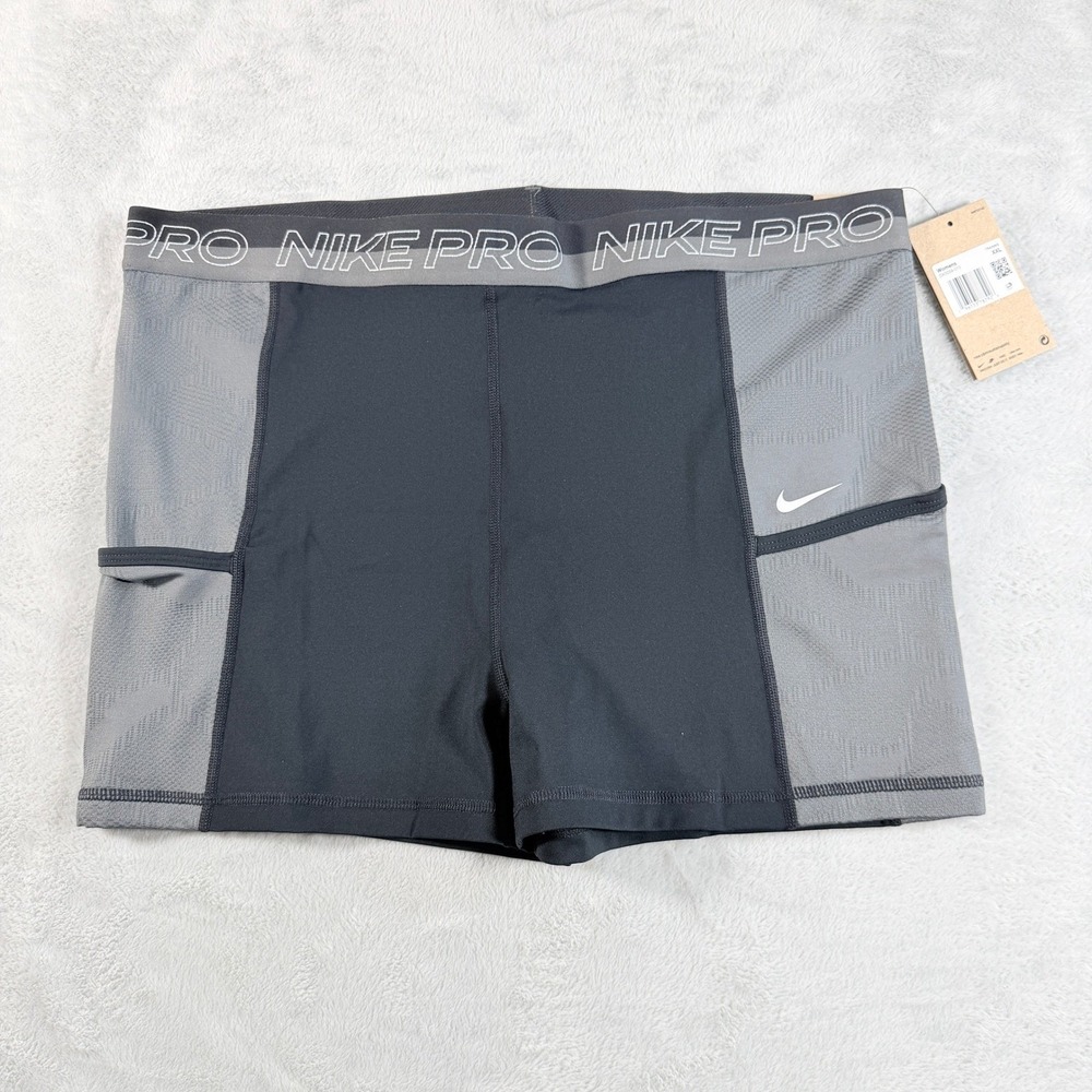 Nike‎ Pro Dri-FIT Women's High-Waisted 3" Training Shorts Pockets XXL Black